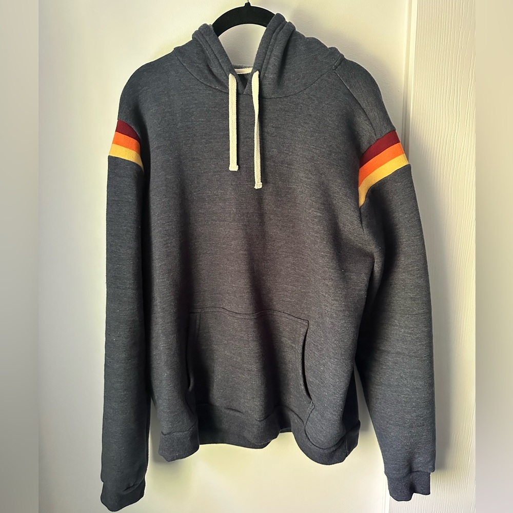 Marine Layer Banks Hoodie with Retro Shoulder Stripes